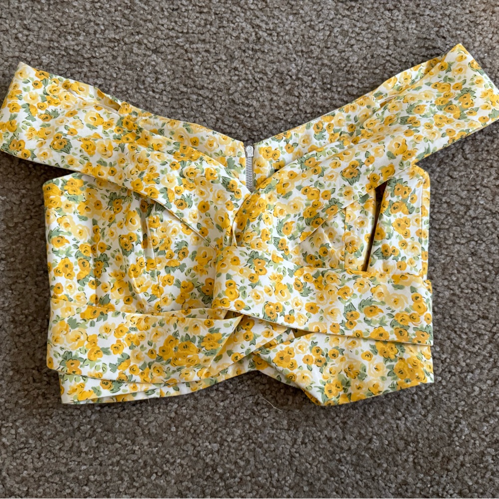 Corset style yellow crop top